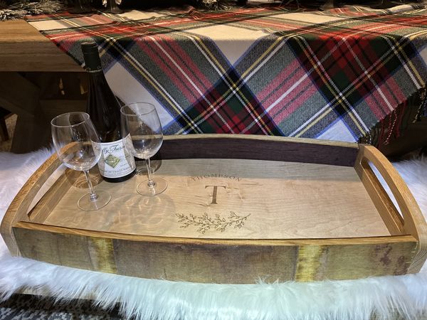 Authentic Wine Barrel Serving Tray