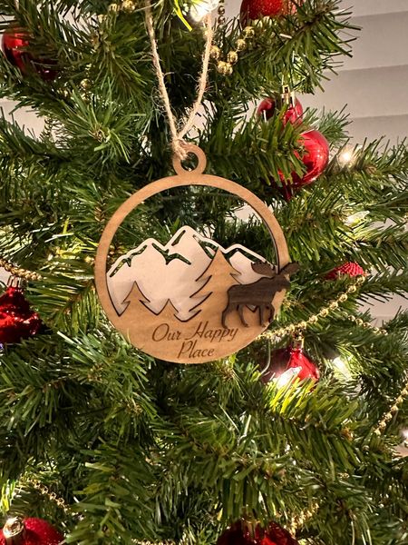 Personalized Mountain theme ornament