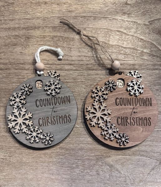 Snowflake Countdown Ornament (Made to order)