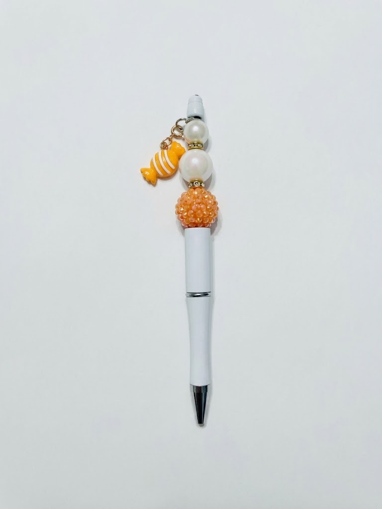 Creamsicle Pop handmade beaded pen