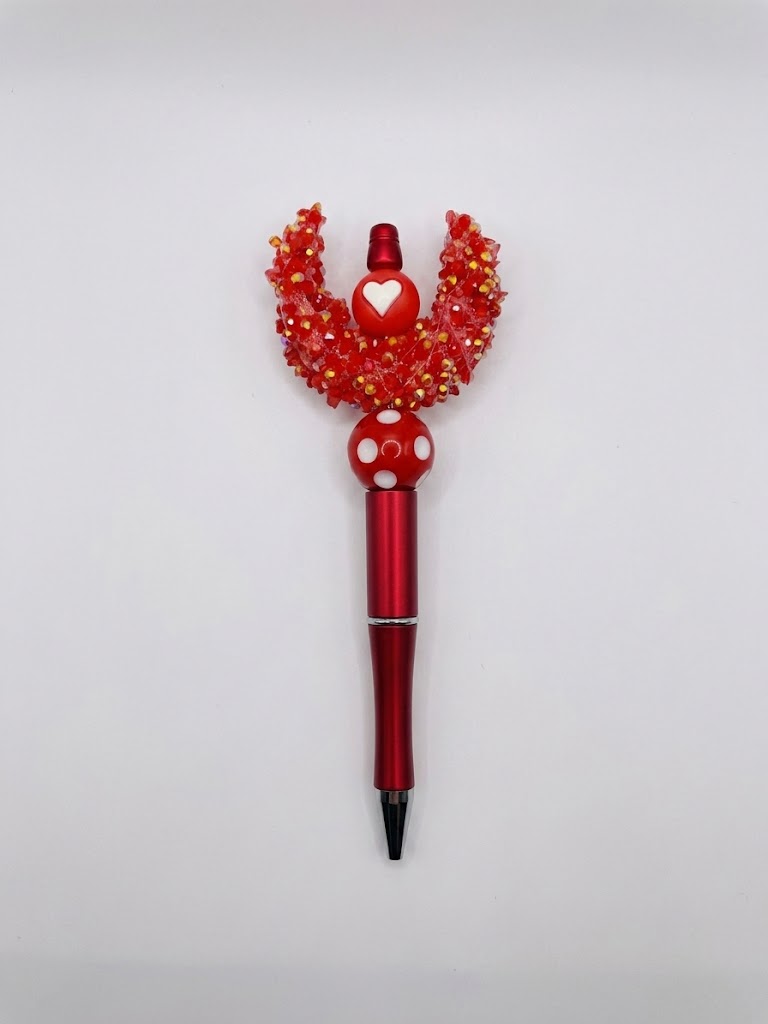 Crimson Moon handmade beaded pen