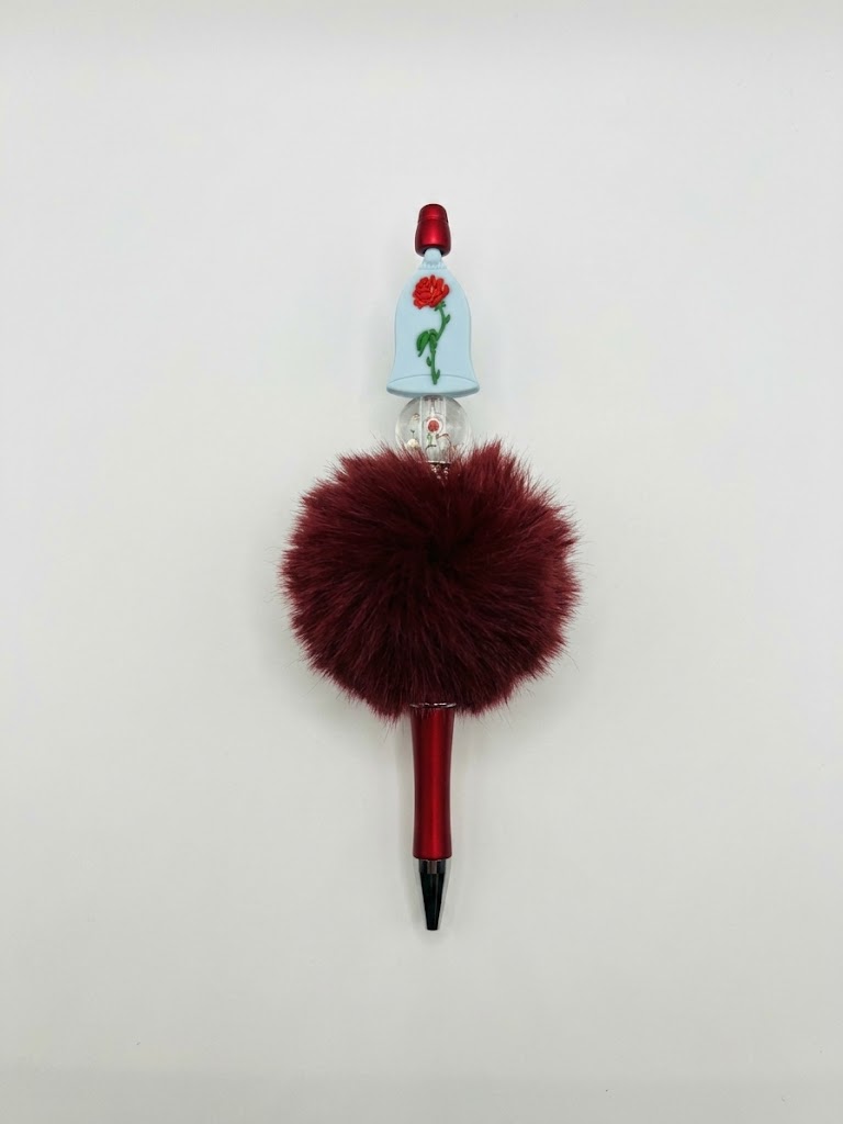 Enchanted Rose handmade beaded pen