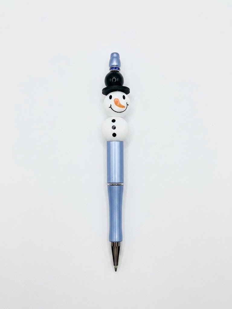 Frosty Friend handmade beaded pen