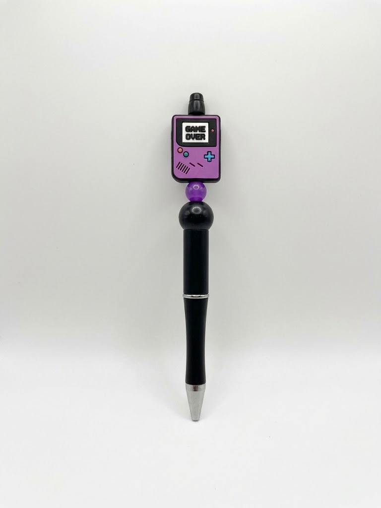 Game Over handmade beaded pen