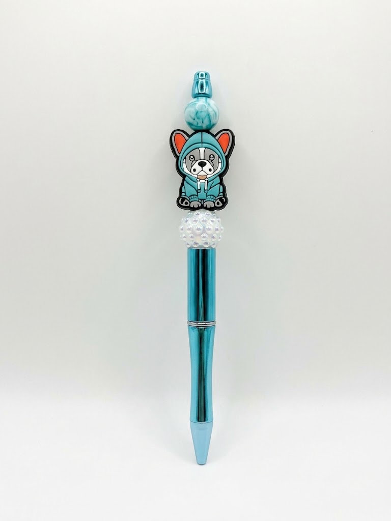 Hoodie Frenchie handmade beaded pen