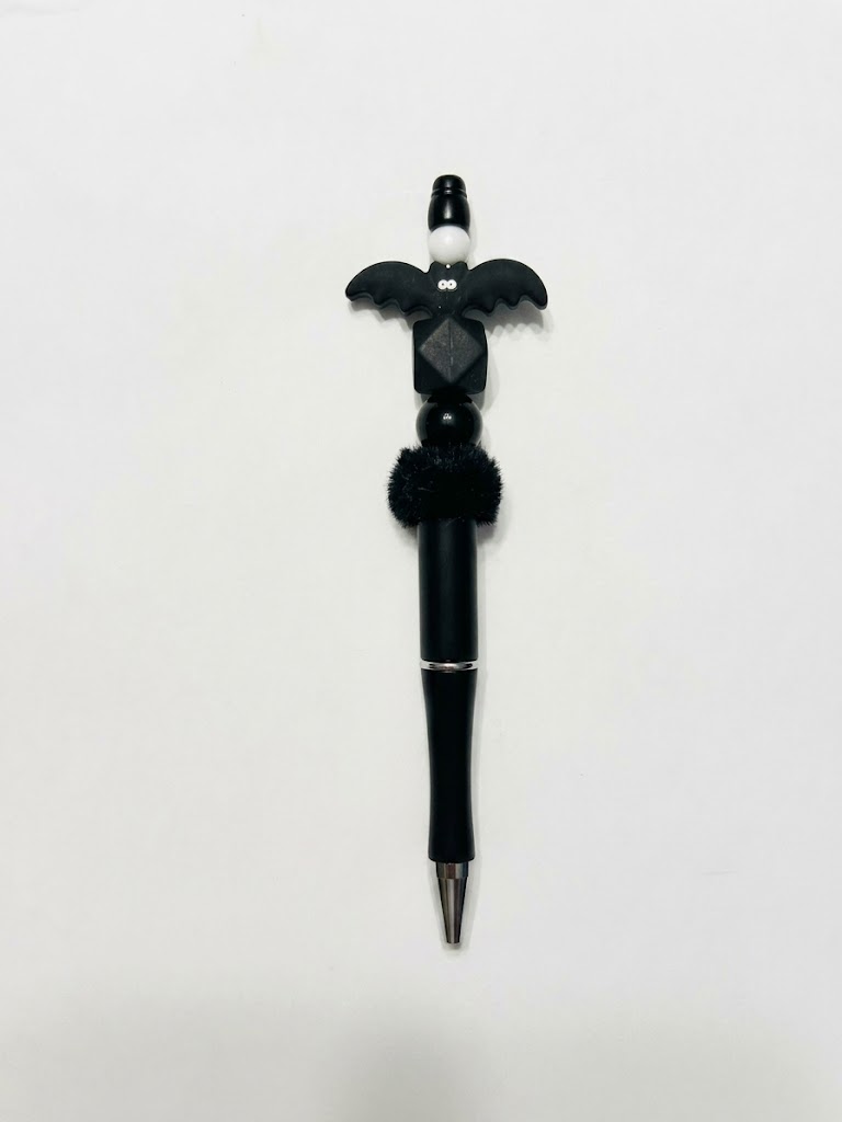 Midnight Bat handmade beaded pen