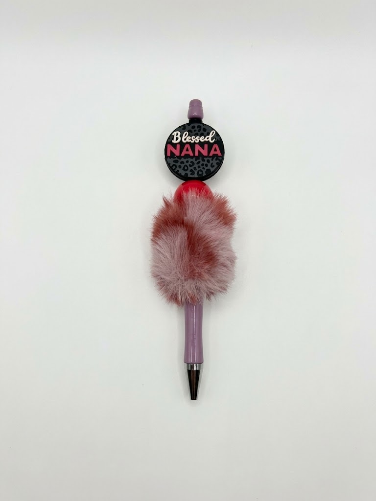Nana Fluff handmade beaded pen