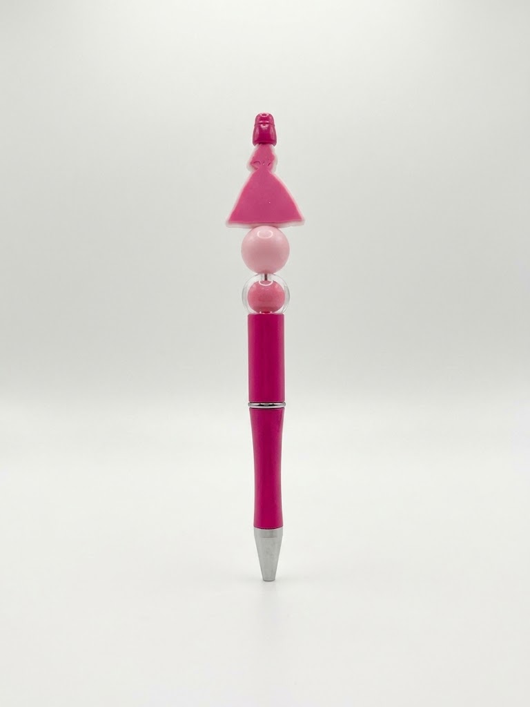 Pink Princess handmade beaded pen