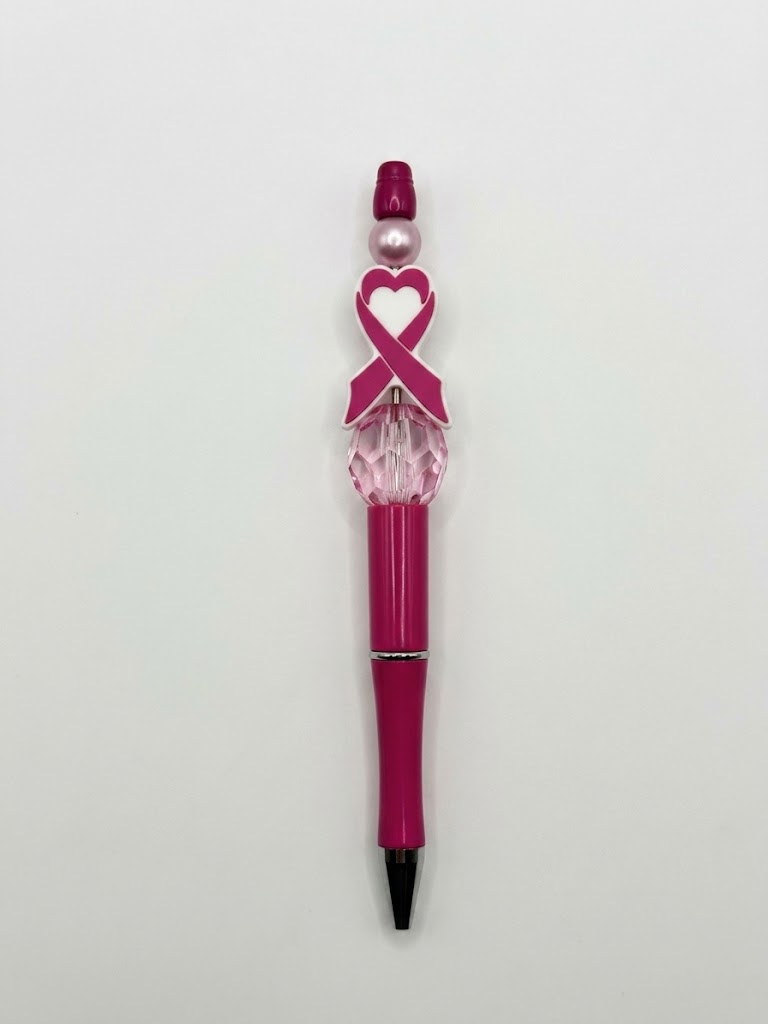 Pink Ribbon Hope handmade beaded pen
