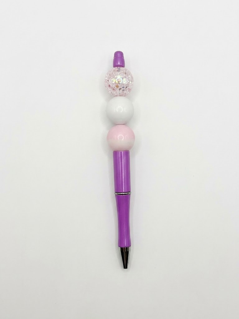 Purple Shimmer handmade beaded pen