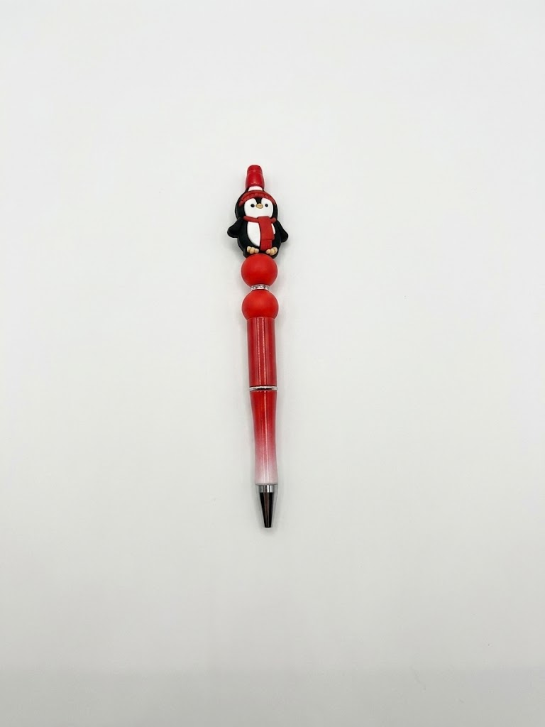 Scarf Penguin handmade beaded pen