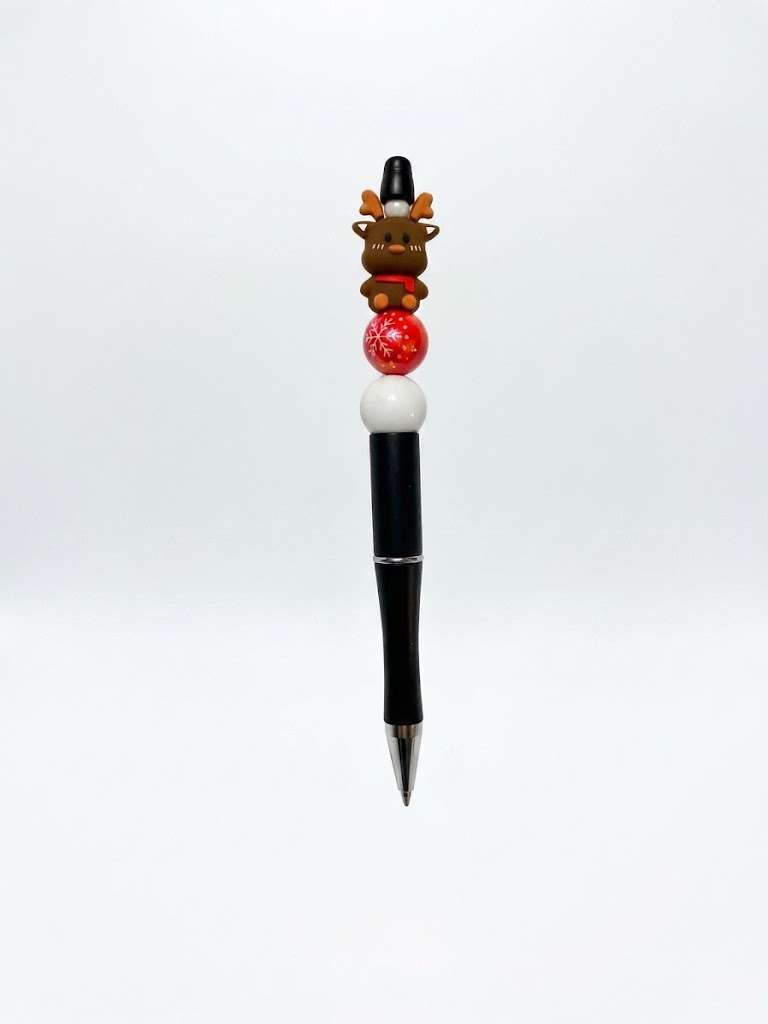 Scarf Reindeer handmade beaded pen