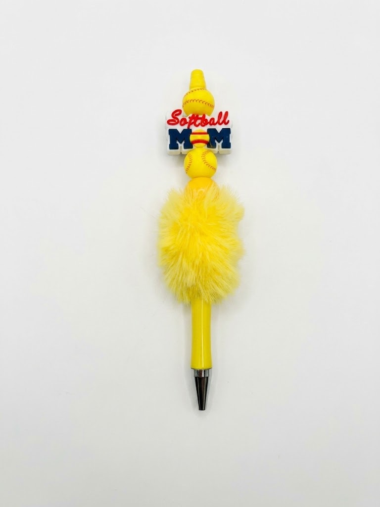 Softball Mom handmade beaded pen