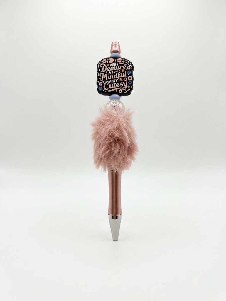 Very Demure handmade beaded pen